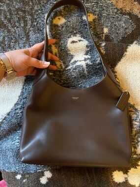 Coach Dark Brown Leather Shoulder Tote